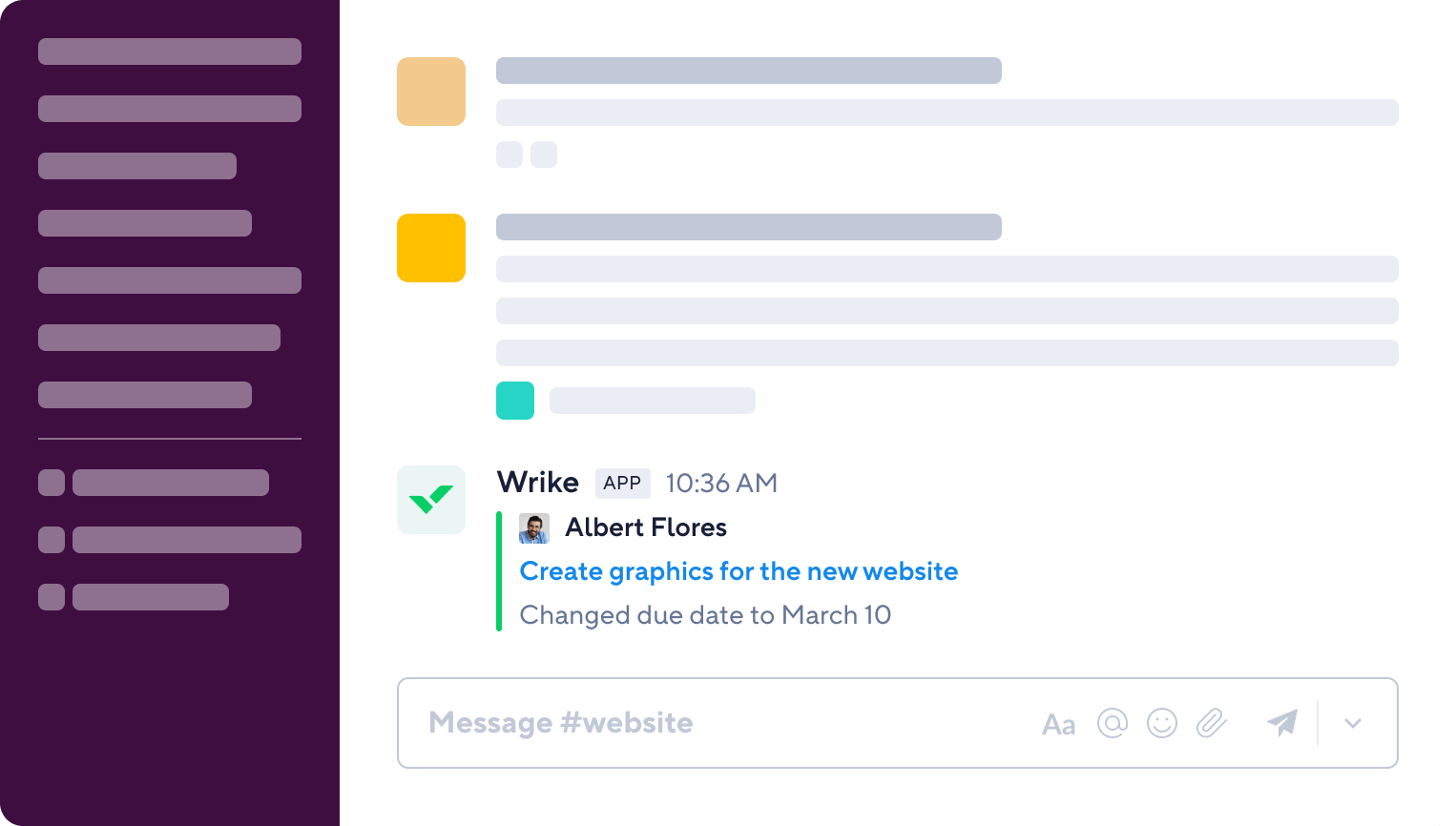 Приложение Wrike для Slack